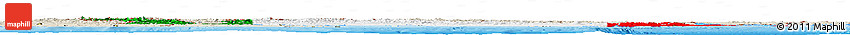 Flag Horizon Map of Italy, shaded relief outside, bathymetry sea, flag centered