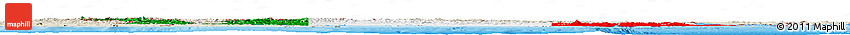 Flag Horizon Map of Italy, shaded relief outside, bathymetry sea