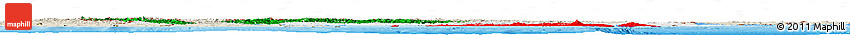 Flag Horizon Map of Italy, shaded relief outside, bathymetry sea, flag aligned to the middle