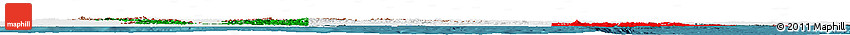 Flag Horizon Map of Italy, single color outside, satellite sea