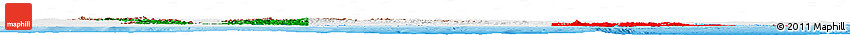 Flag Horizon Map of Italy, single color outside, shaded relief sea