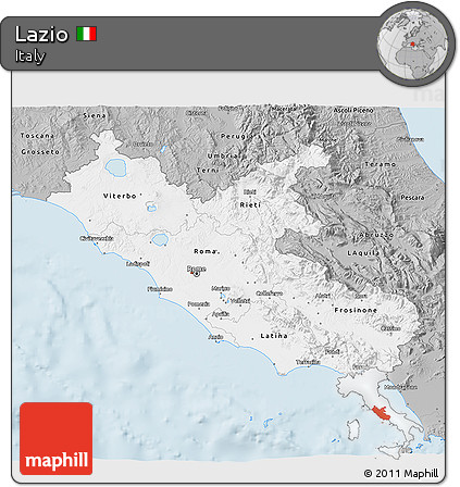 Gray 3D Map of Lazio