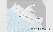 Gray 3D Map of Lazio, single color outside