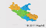 Political 3D Map of Lazio, cropped outside