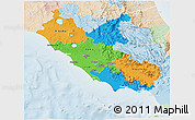 Political 3D Map of Lazio, lighten