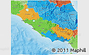 Political 3D Map of Lazio, political shades outside