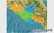 Political 3D Map of Lazio, satellite outside