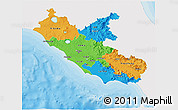 Political 3D Map of Lazio, single color outside