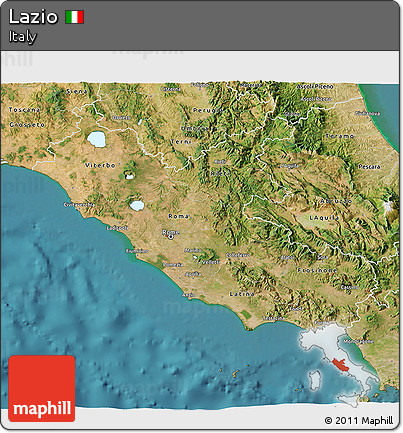 Satellite 3D Map of Lazio