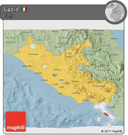 Savanna Style 3D Map of Lazio