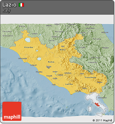 Savanna Style 3D Map of Lazio