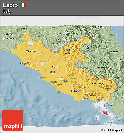 Savanna Style 3D Map of Lazio