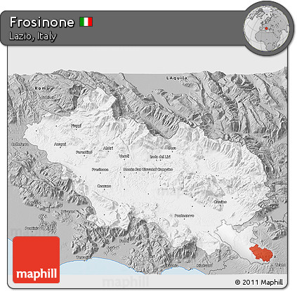 Gray 3D Map of Frosinone