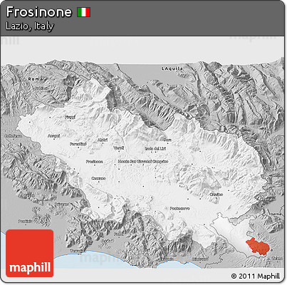 Gray 3D Map of Frosinone