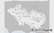 Gray 3D Map of Frosinone, single color outside