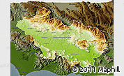 Physical 3D Map of Frosinone, darken