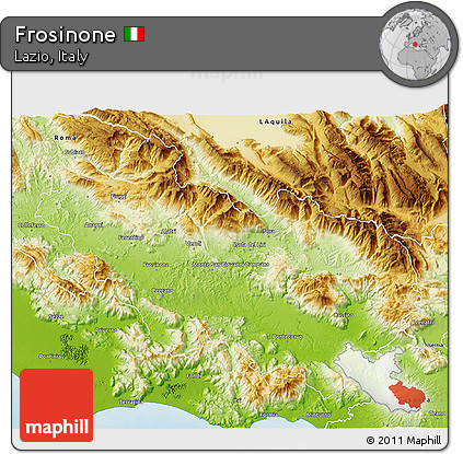 Physical 3D Map of Frosinone