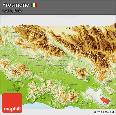 Physical 3D Map of Frosinone