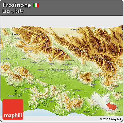 Physical 3D Map of Frosinone