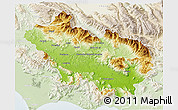 Physical 3D Map of Frosinone, lighten