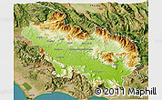 Physical 3D Map of Frosinone, satellite outside