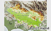 Physical 3D Map of Frosinone, semi-desaturated