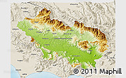 Physical 3D Map of Frosinone, shaded relief outside