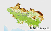 Physical 3D Map of Frosinone, single color outside