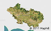 Satellite 3D Map of Frosinone, single color outside