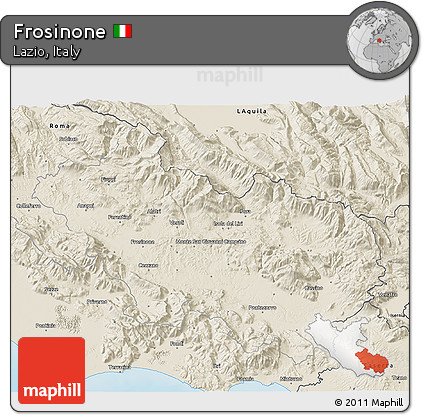 Shaded Relief 3D Map of Frosinone