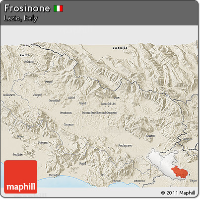 Shaded Relief 3D Map of Frosinone