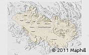 Shaded Relief 3D Map of Frosinone, lighten, desaturated