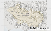 Shaded Relief 3D Map of Frosinone, lighten, semi-desaturated