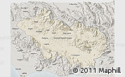 Shaded Relief 3D Map of Frosinone, semi-desaturated