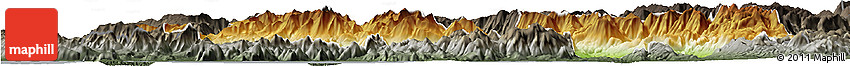 Physical Horizon Map of Frosinone, darken, semi-desaturated