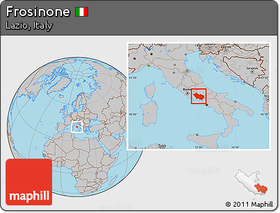 Gray Location Map of Frosinone