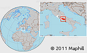 Gray Location Map of Frosinone, highlighted parent region