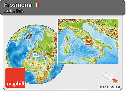 Physical Location Map of Frosinone