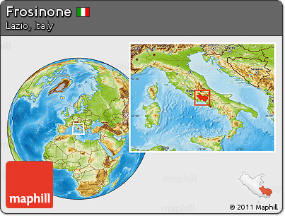 Physical Location Map of Frosinone