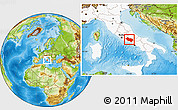 Physical Location Map of Frosinone, highlighted country