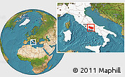 Satellite Location Map of Frosinone, highlighted country