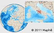 Shaded Relief Location Map of Frosinone, highlighted parent region