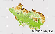 Physical Map of Frosinone, cropped outside