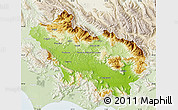 Physical Map of Frosinone, lighten