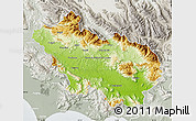 Physical Map of Frosinone, lighten, semi-desaturated