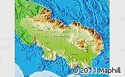 Physical Map of Frosinone, political outside