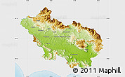 Physical Map of Frosinone, single color outside