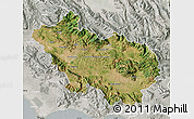 Satellite Map of Frosinone, lighten, semi-desaturated