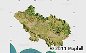 Satellite Map of Frosinone, single color outside