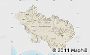 Shaded Relief Map of Frosinone, single color outside